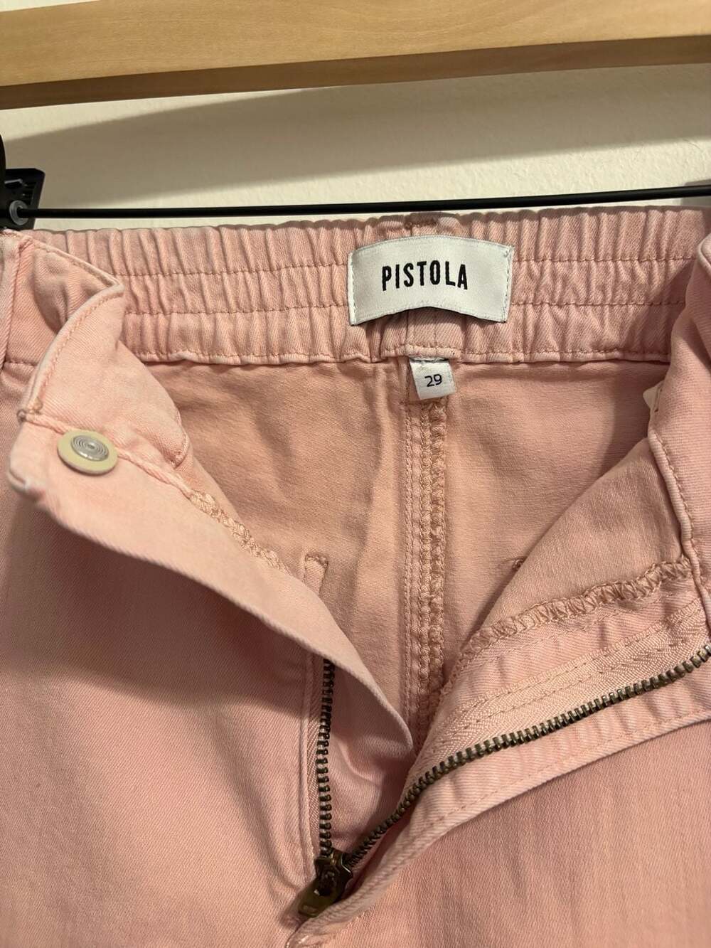Pistola Pink High Rise Elastic Waist Jogger Chino Pants Size 29 - Picture 3 of 3